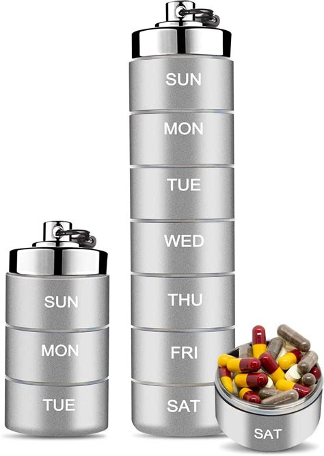 steel pill box|metal weekly pill organizer.